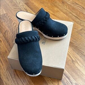 J.Crew Black Suede Clogs